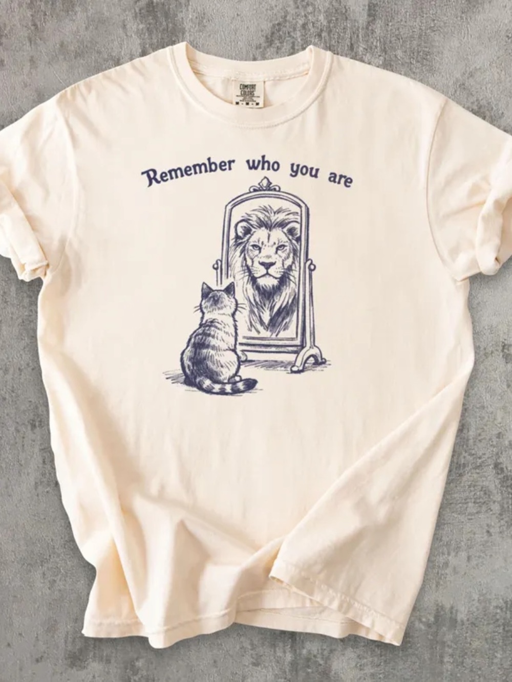 Remember Who You Are Cat Graphic Tee - Ivory